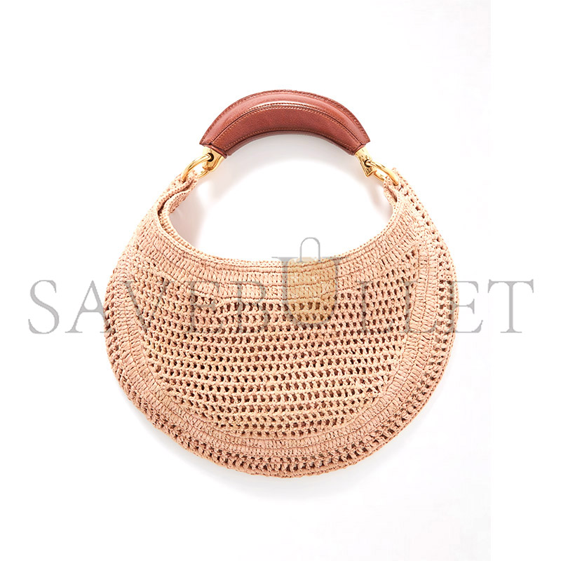 CHLOÉ SUMMER BANANA HOBO BAG IN RAFFIA CH25US902P0824M (36*21.5cm) 